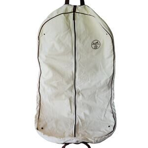 Hermes suit dress coat garment bag med white mint canvas 44 x 24 x 3